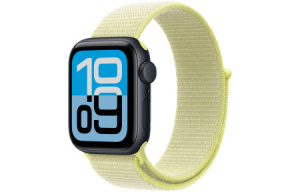 Apple Watch SE 3, 40 mm - Midnight Aluminum Case with Neon Yellow Sport Loop
