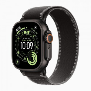 Apple Watch Ultra 3 49mm Charcoal Trail Loop - Black Titanium Case with Black/Charcoal Trail Loop