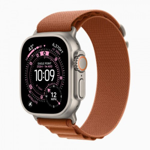 Apple Watch Ultra 3 49mm Alpine Loop - Titanium Case with Terra Cotta Alpine Loop