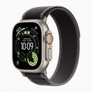 Apple Watch Ultra 3 49mm Charcoal Trail Loop - Titanium Case with Black/Charcoal Trail Loop