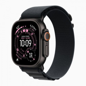 Apple Watch Ultra 3 49mm Alpine Loop - Black Titanium Case with Black Alpine Loop